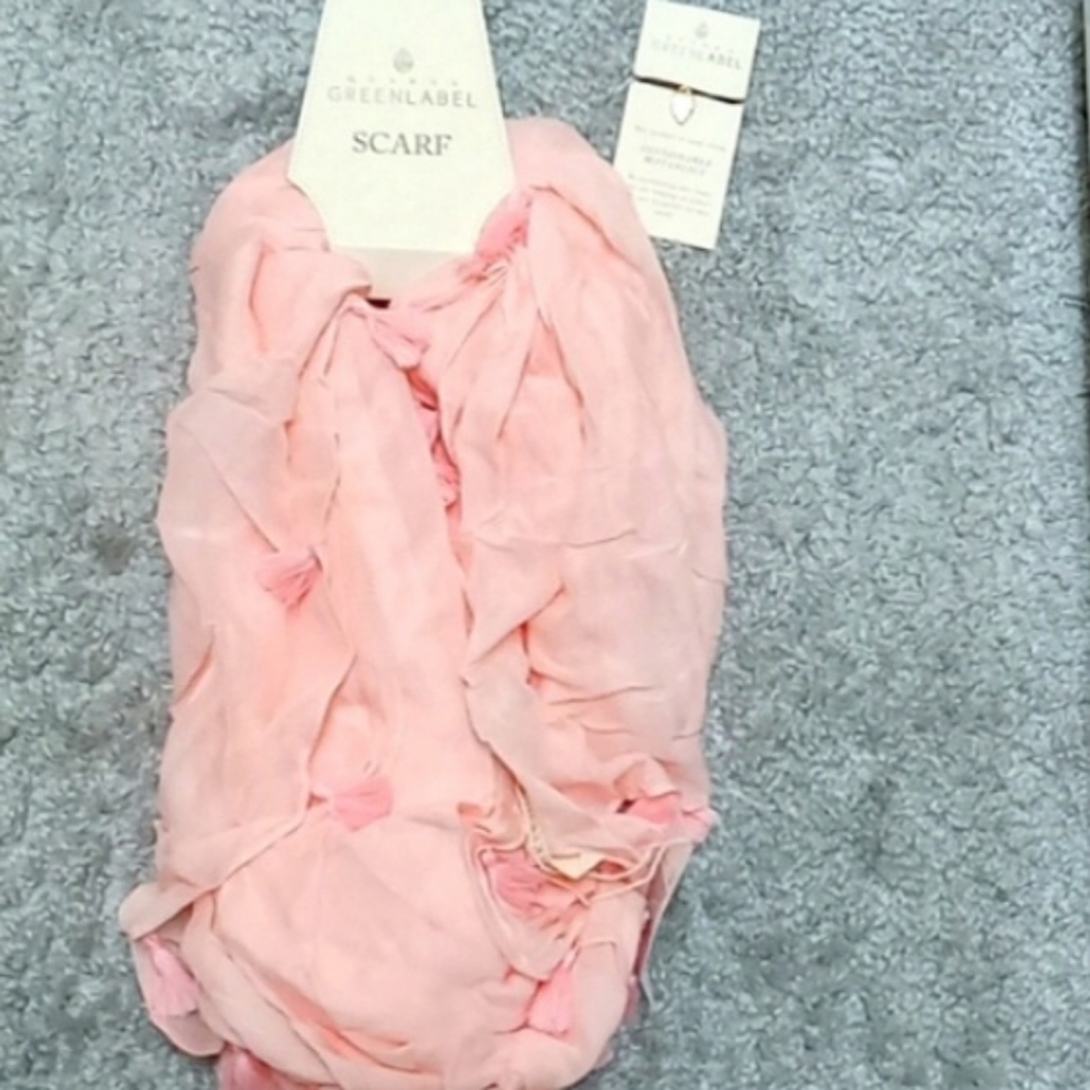*Final Price* Quagga Green Label Tassel Scarf & Gold Leaf Necklace Bundle NWT